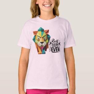 Farbiges Design der Origami Lion Artwork T-Shirt