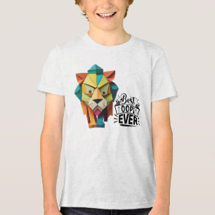 Farbiges Design der Origami Lion Artwork Tri-Blend Shirt