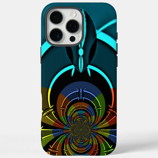 Farbiges Design des Maasai Shield iPhone 16 Pro Max Hülle (Rückseite)