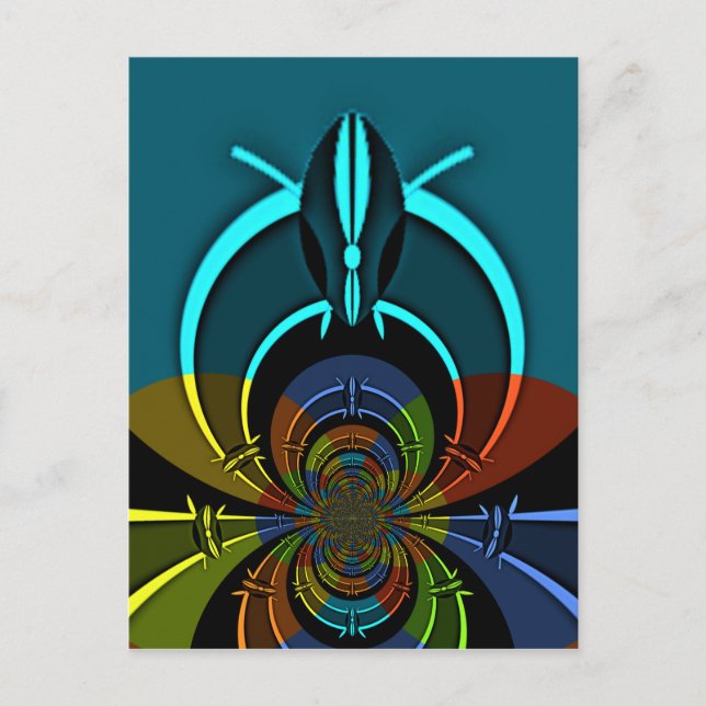 Farbiges Design des Maasai Shield Postkarte (Vorderseite)