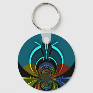 Farbiges Design des Maasai Shield Schlüsselanhänger