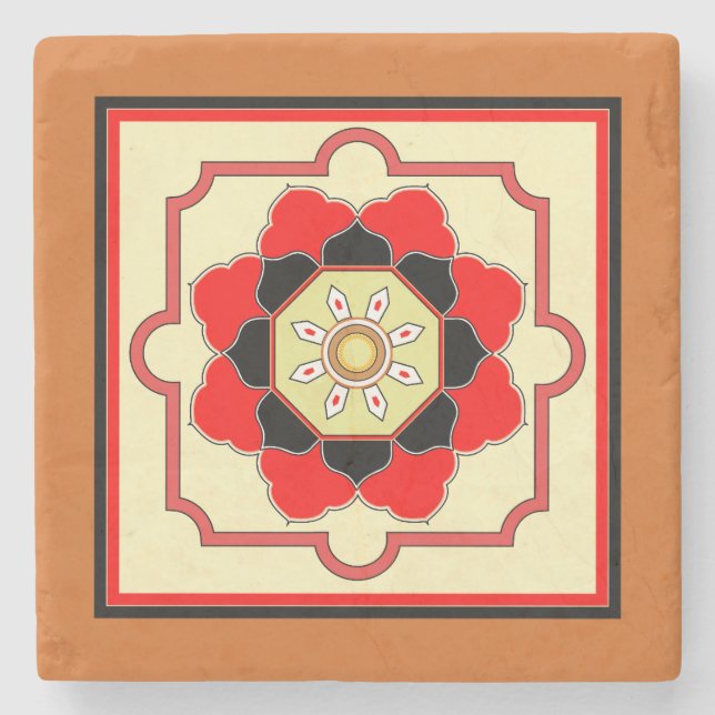 Farbiges Design im orientalischen Stil Steinuntersetzer (Vorderseite)