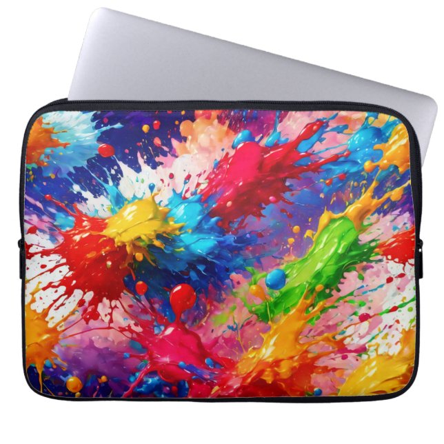 Farbiges Design von Nassfarben Laptopschutzhülle (Vorderseite)