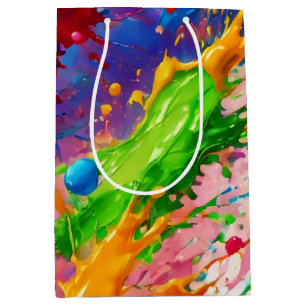 Farbiges Design von Nassfarben Mittlere Geschenktüte