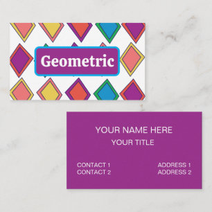 Farbiges Diamant-Geometrisches Muster Visitenkarte