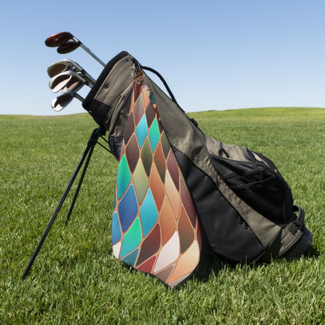 Farbiges Diamantmuster Golfhandtuch (Gras)