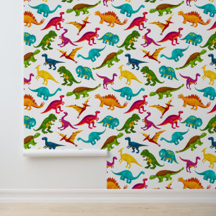 Farbiges Dinosaurier-Design Tapete