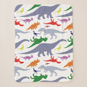 Farbiges Dinosaurier-Muster (Licht) Sherpadecke