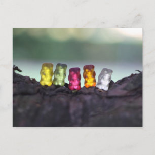 Farbiges Diversity Gummibären Fotografie Postkarte