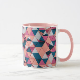 Farbiges Dreieck-Muster - Moderne Retro Combo-Tass Tasse