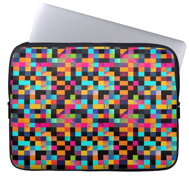 Farbiges, dynamisches geometrisches Muster Laptopschutzhülle (Vorderseite)