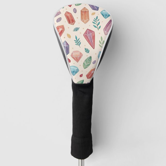 Farbiges Edelsteinmuster (2) Golf Headcover (Vorderseite)