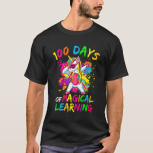 Farbiges Einhorn 100 Tage Magisches Lernen T-Shirt