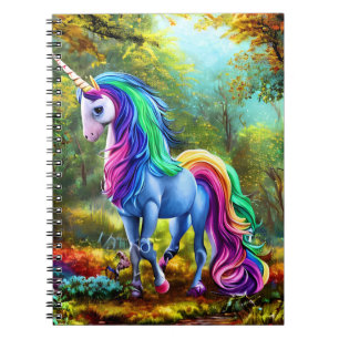 Farbiges Einhornpferd im Wald-46567 Notizblock