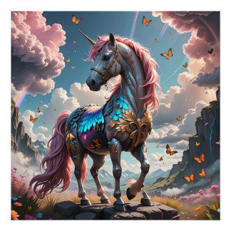 Farbiges Einhornpuzzle Fotodruck