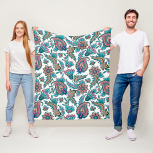 Farbiges ethnisches Paisley-Muster Fleecedecke