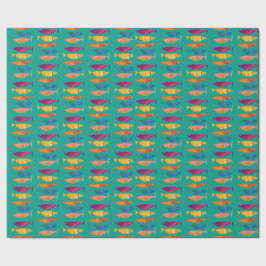Farbiges Extravagantes Fish Wrapping Paper Geschenkpapier