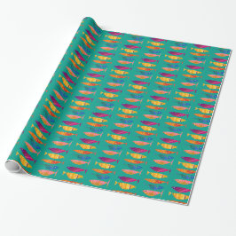 Farbiges Extravagantes Fish Wrapping Paper Geschenkpapier