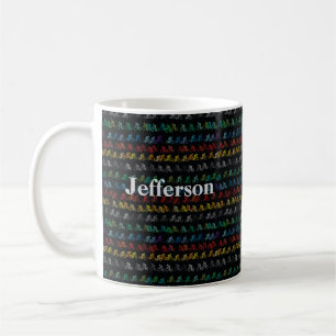 Farbiges Fahrradmuster auf schwarz Kaffeetasse