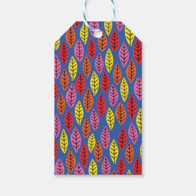 Farbiges Fallblattmuster Geschenkanhänger (Vorderseite)