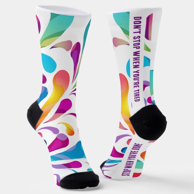 Farbiges Fallmuster | Motivationsangebot aktiv Socken (Gewinkelt)