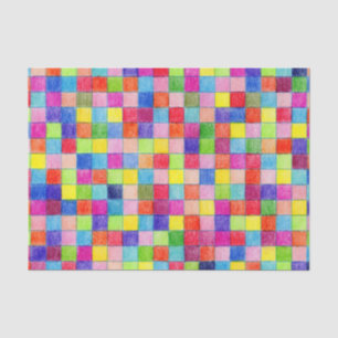 Farbiges Farbdruckpapier für die Papierquadrate de Seidenpapier