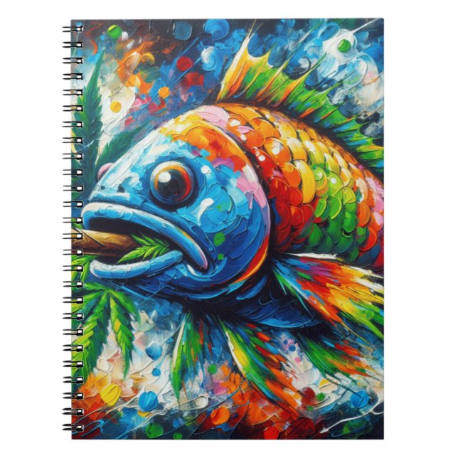 Farbiges Fisch-Spiralpapier Notizblock (Vorderseite)