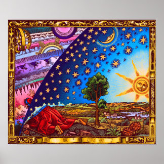 Farbiges Flammarion Dome Poster (mit Rand)