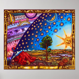 Farbiges Flammarion Dome Poster (mit Rand)