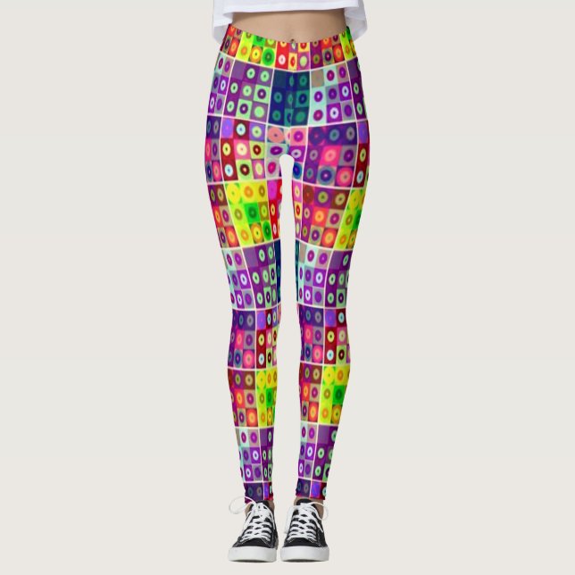 farbiges Fliesenmuster Leggings (Vorderseite)