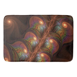 Farbiges fluoreszierendes Abstraktes trippy-Brown- Badematte