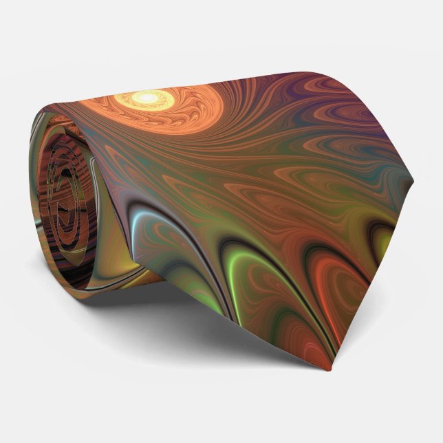 Farbiges fluoreszierendes Abstraktes trippy-Brown- Krawatte (Gerollt)