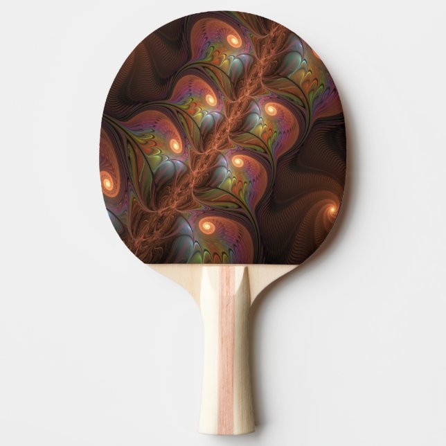 Farbiges fluoreszierendes Abstraktes trippy-Brown- Tischtennis Schläger (Vorderseite)