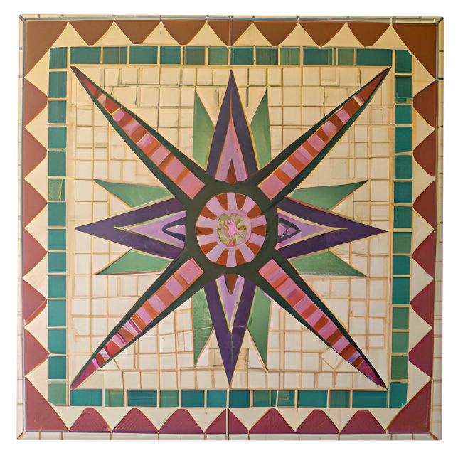 Farbiges Foto Mosaik im mexikanischen Stil Fliese (Vorderseite)