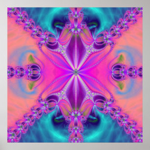 Farbiges Fraktal Artwork Poster
