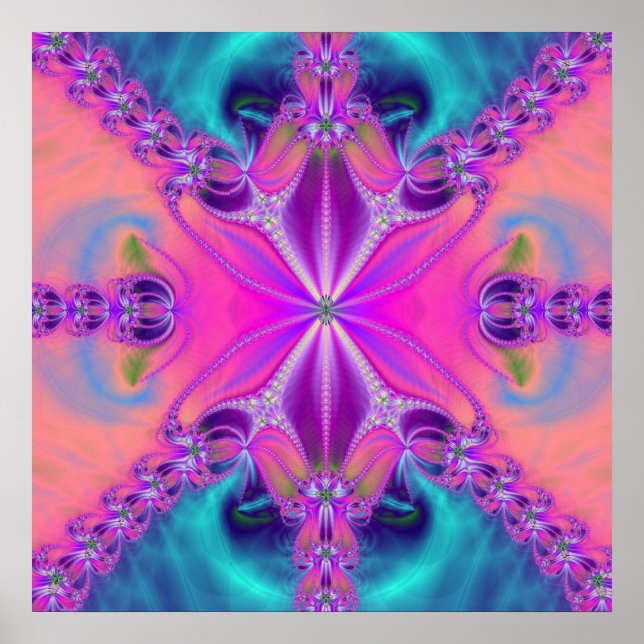 Farbiges Fraktal Artwork Poster (Vorne)