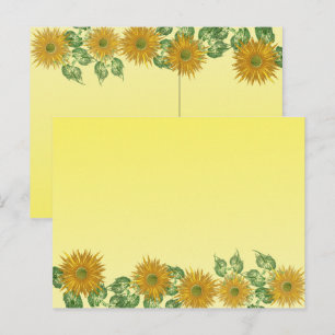 Farbiges Fraktal Gelbe Blume Leaf Border Postkarte