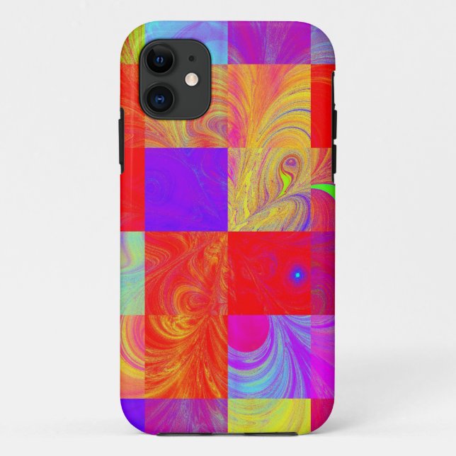 Farbiges Fraktal iPhone Case (Rückseite)