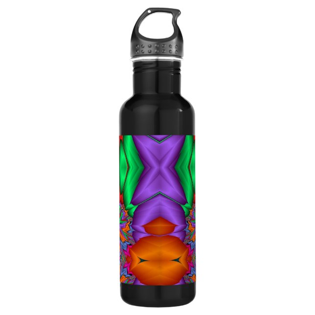 Farbiges Fraktal Trinkflasche (Vorderseite)
