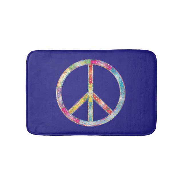 Farbiges Friedenszeichen Badematte (Vorderseite)