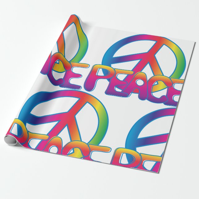 Farbiges Friedenszeichen Geschenkpapier (Ungerollt)