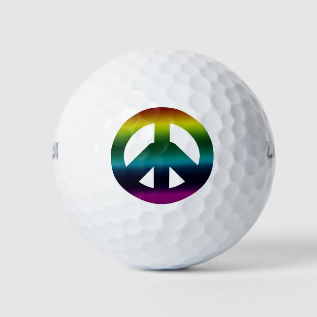 farbiges Friedenszeichen Golfball (Vorderseite)