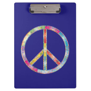 Farbiges Friedenszeichen Klemmbrett