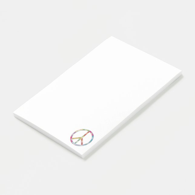 Farbiges Friedenszeichen Post-it Klebezettel (angewinkelt)