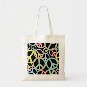 Farbiges Friedenszeichen Retro-Tasche Tragetasche
