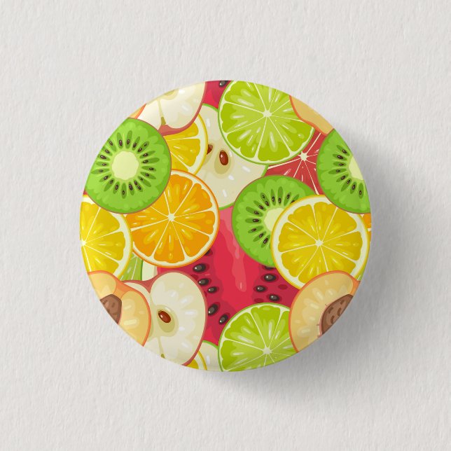 Farbiges Fruchtmuster Button (Vorderseite)