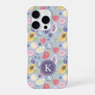 Farbiges Fruchtmuster Monogram iPhone 16 Pro Hülle