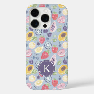 Farbiges Fruchtmuster Monogram iPhone 16 Pro Hülle