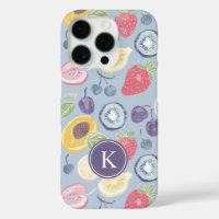 Farbiges Fruchtmuster Monogram
