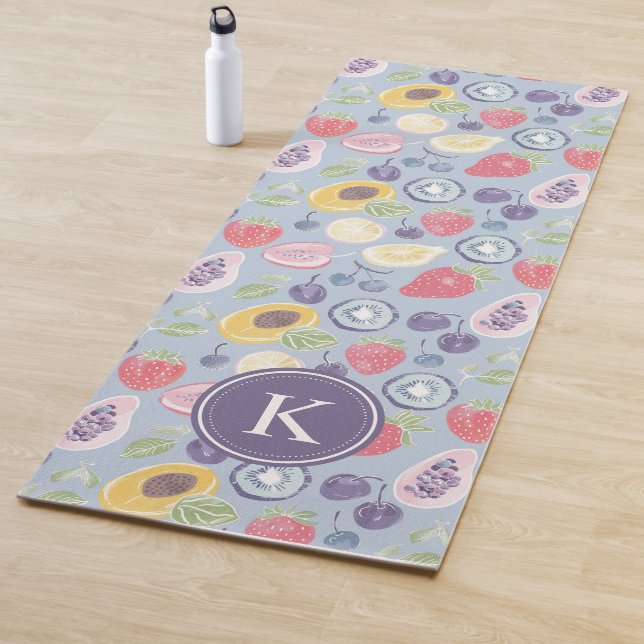 Farbiges Fruchtmuster Monogram Yogamatte (Beispiel)